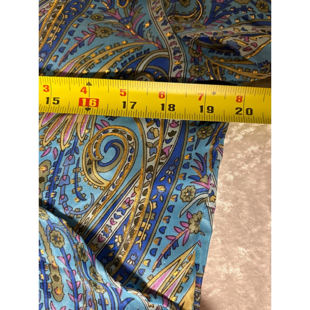 Silk Boho Paisley BellSleeve WrapTop ‎ Romantic Festival Cottagecore Blouse - Picture 6 of 8